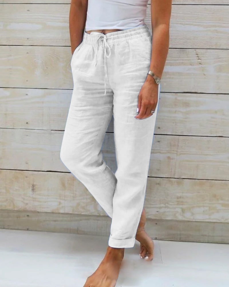 Charlie™ | Casual Chic Straight Trousers - Elle Melbourne