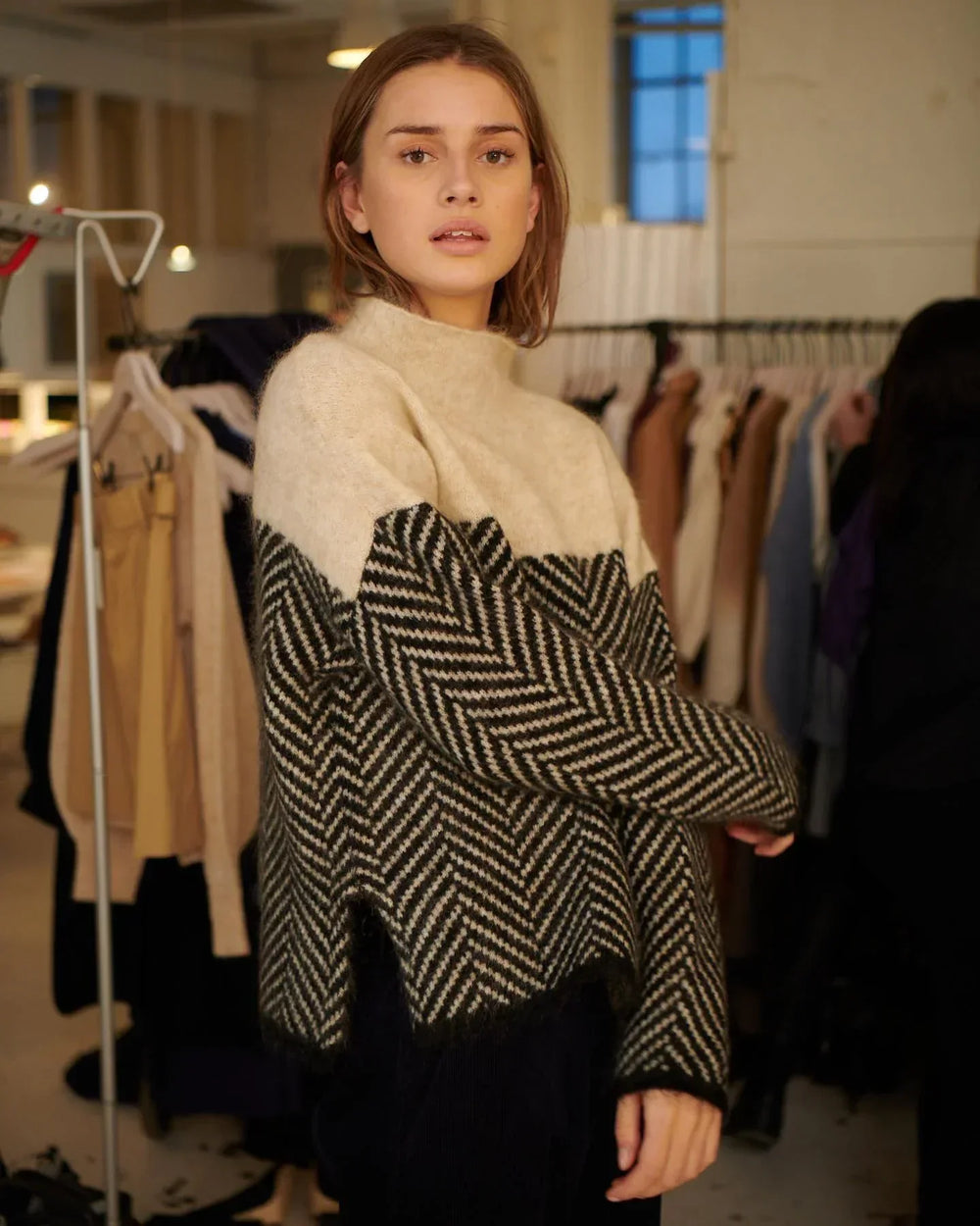 Isabella™ | Stylish Herringbone Sweater - Elle Melbourne