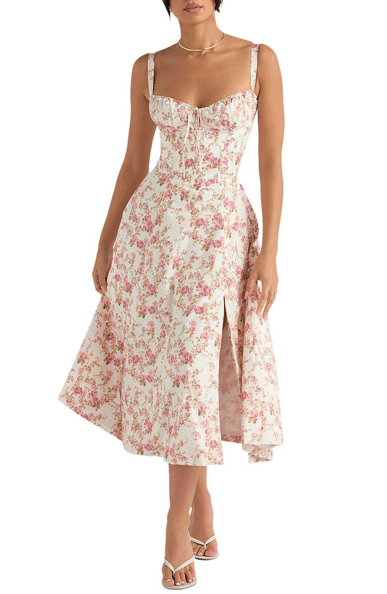 Freya | Stylish Floral Midi Dress - Elle Melbourne