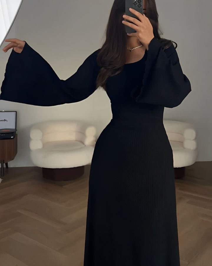 Ellie | Stylish Ribbed Long Sleeve Dress - Elle Melbourne