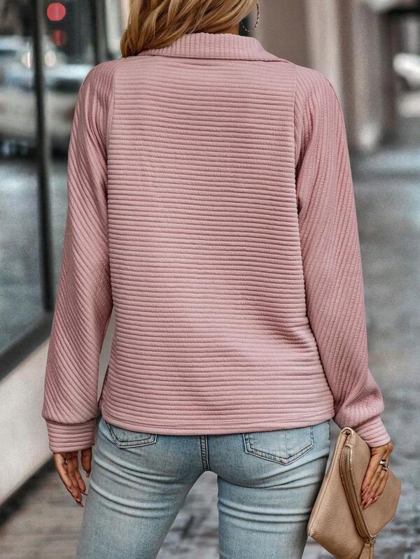 Amy™ | Zip-Up Ribbed Sweatshirt - Elle Melbourne