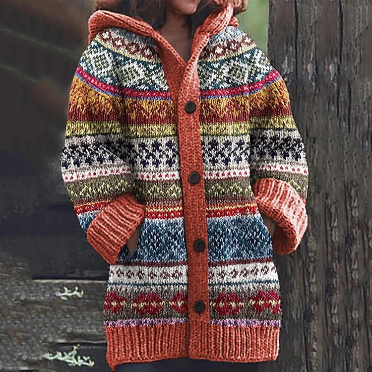 Natalie ™ | Stylish Multicolor Hooded Cardigan - Elle Melbourne