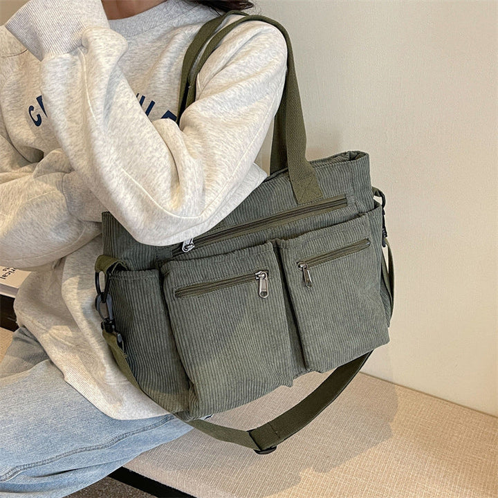 Malia | Stylish Corduroy Shoulder Bag - Elle Melbourne