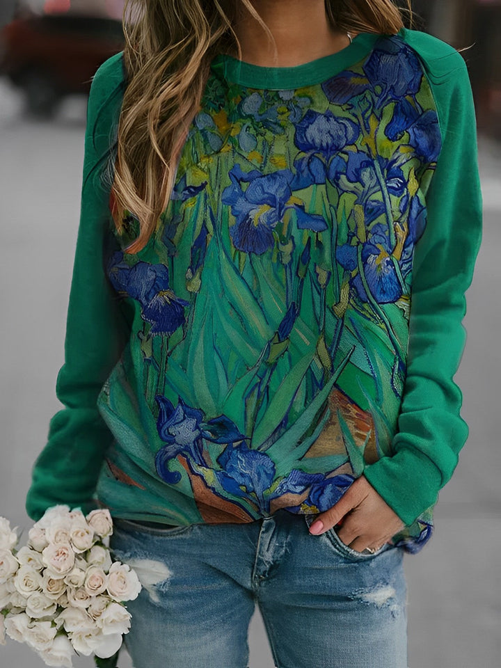 Amy | Floral Print Long Sleeve Sweater