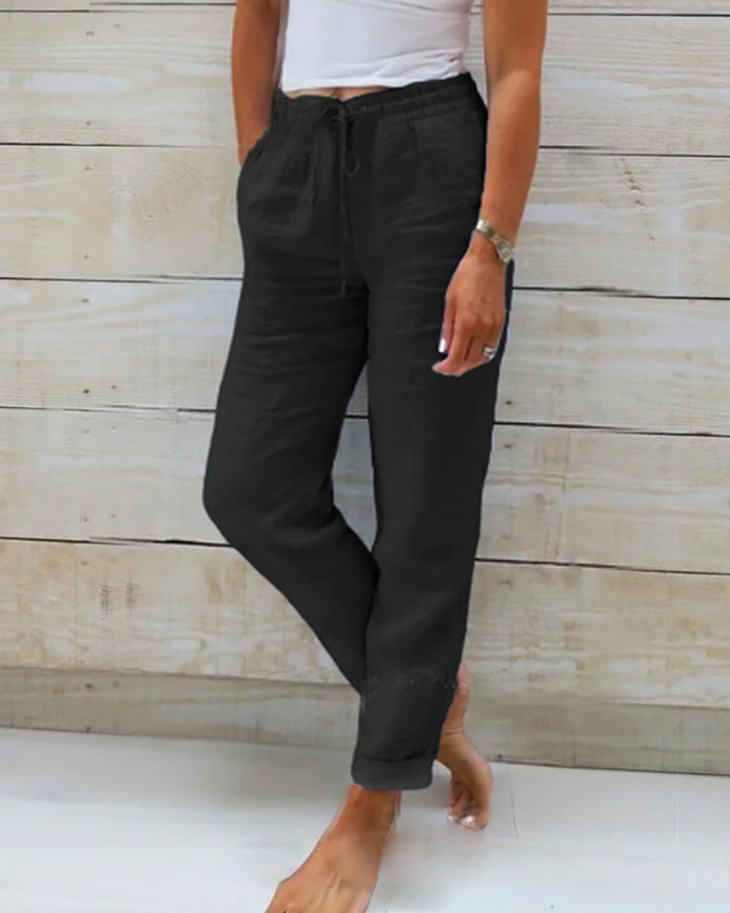 Isla™ | Relaxed Fit Linen Joggers - Elle Melbourne