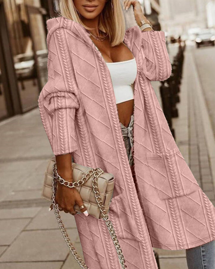 Madison | Cozy Hooded Cable Knit Cardigan - Elle Melbourne