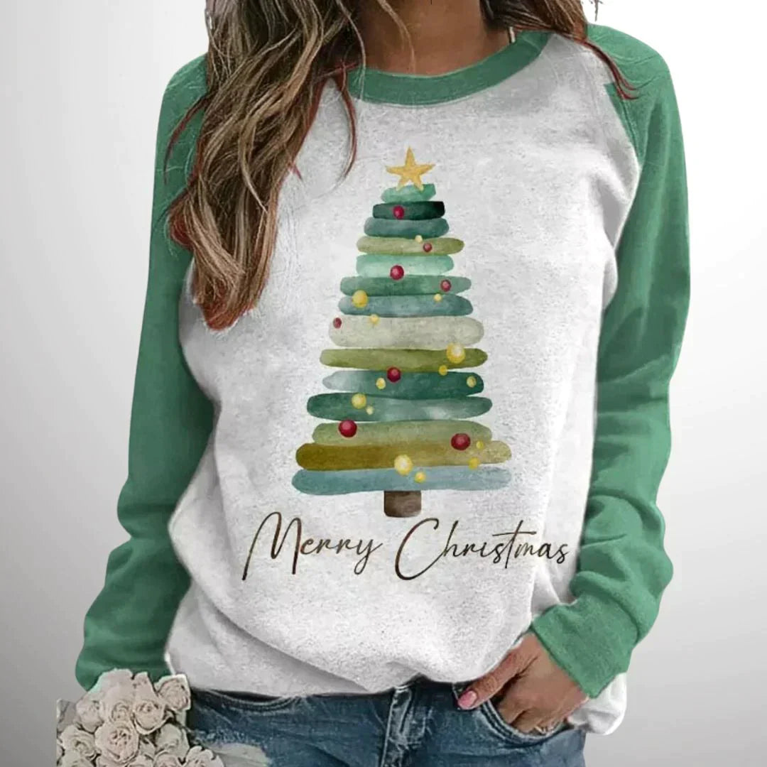 Yasmin | Stylish Christmas Tree Sweatshirt - Elle Melbourne