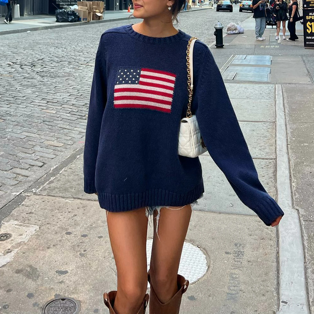 Grace ™ | Cozy Flag Knit Sweater - Elle Melbourne