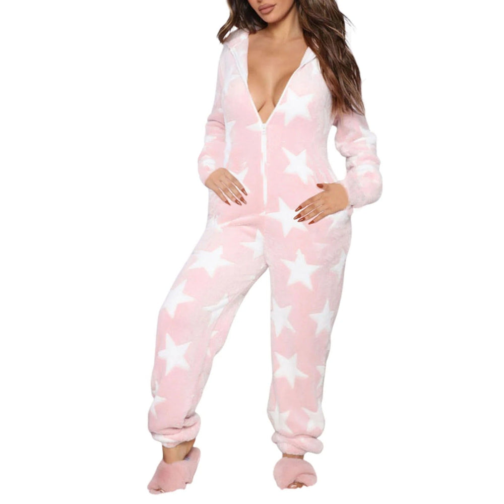 Jamie | Stylish Star Print Fleece Jumpsuit - Elle Melbourne