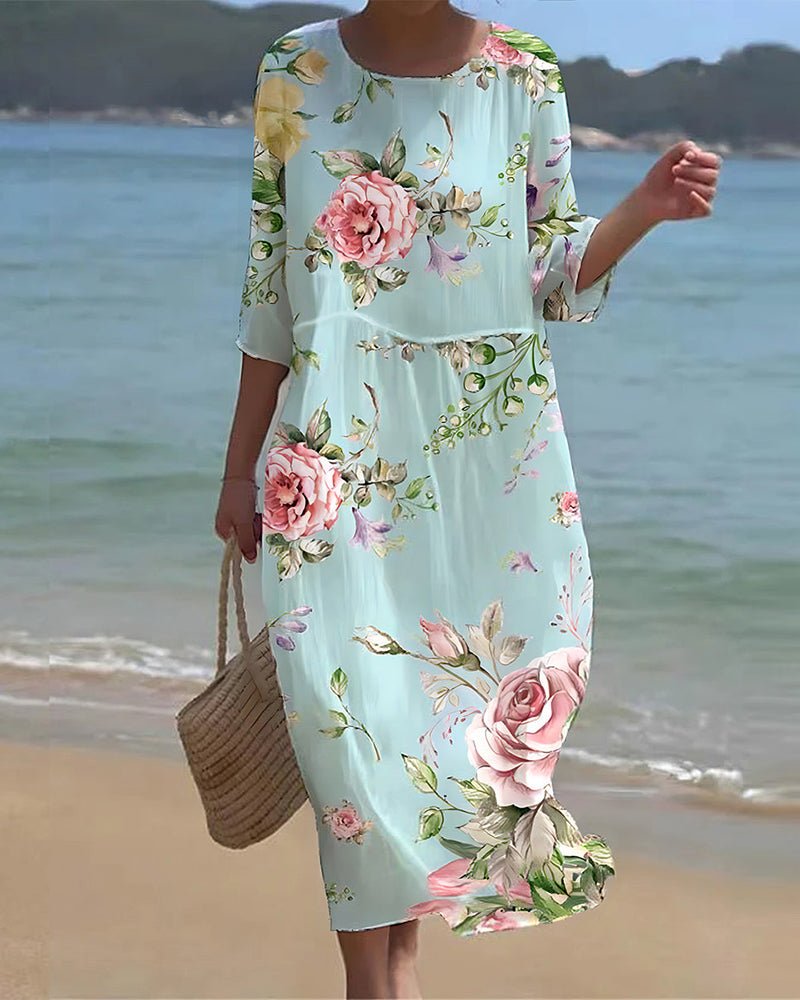 Keely™ | Effortless Floral Midi Dress - Elle Melbourne