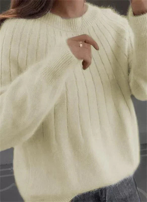 Caitlin™ | Stylish Ribbed Knit Sweater - Elle Melbourne