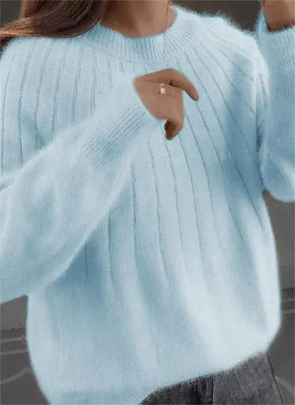 Caitlin™ | Stylish Ribbed Knit Sweater - Elle Melbourne