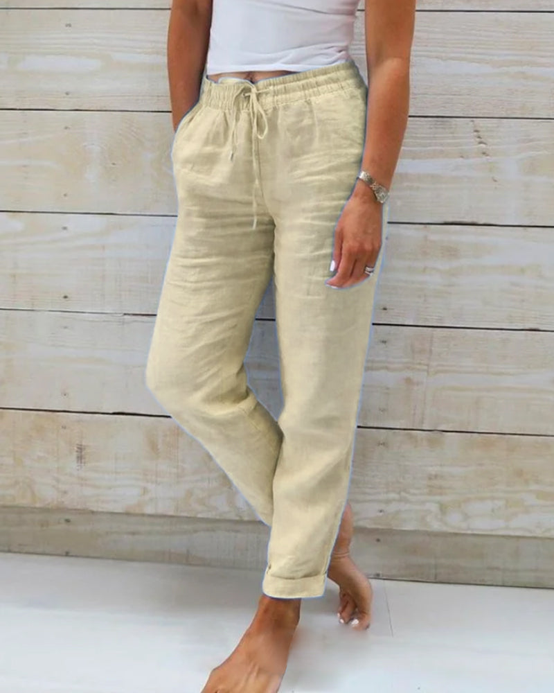 Isla™ | Relaxed Fit Linen Joggers - Elle Melbourne