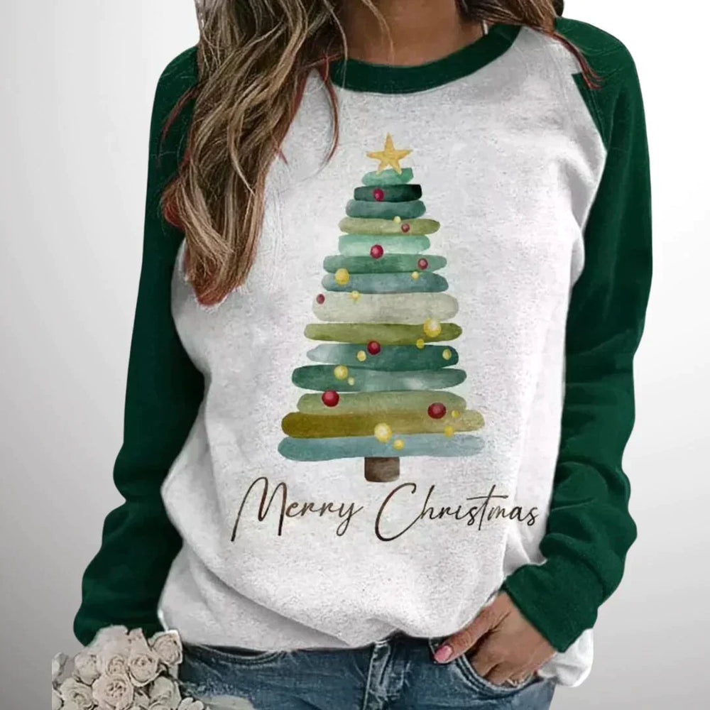 Yasmin | Stylish Christmas Tree Sweatshirt - Elle Melbourne