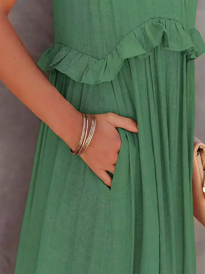 Emilia™ - Halter Ruffle Maxi Dress - Elle Melbourne