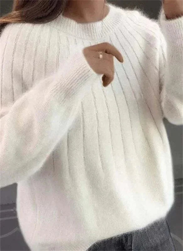 Caitlin™ | Stylish Ribbed Knit Sweater - Elle Melbourne