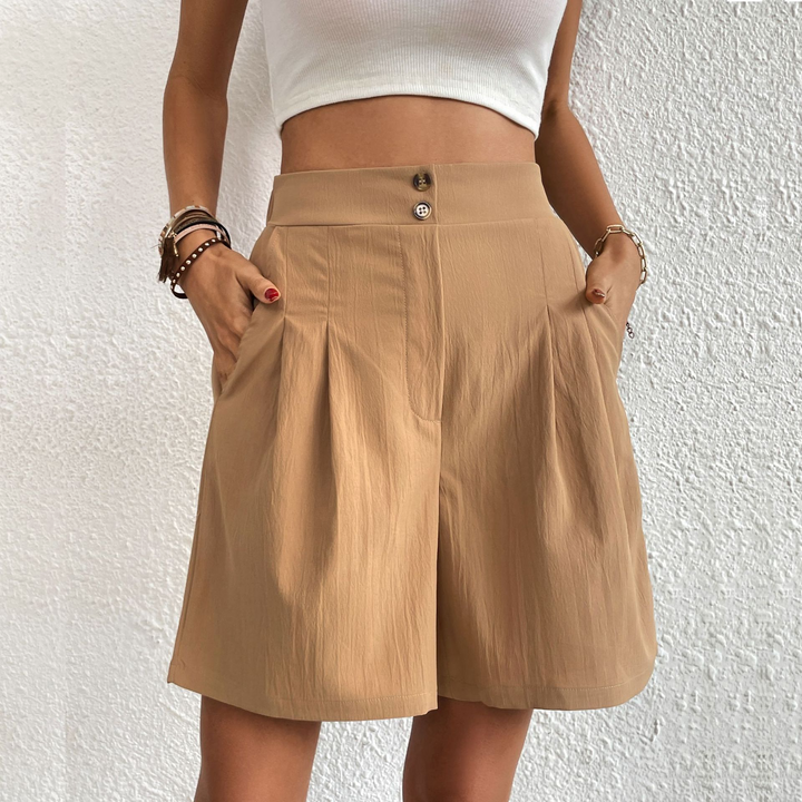 Peyton | Stylish High-Waist Pleated Shorts - Elle Melbourne
