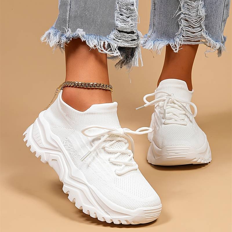 Heidi | Stylish White Sneakers - Elle Melbourne