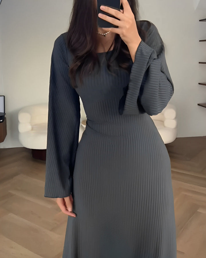 Ellie | Stylish Ribbed Long Sleeve Dress - Elle Melbourne