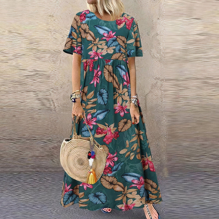 Lotte™ | Elegant Flowing Maxi Dress with Floral Charm - Elle Melbourne