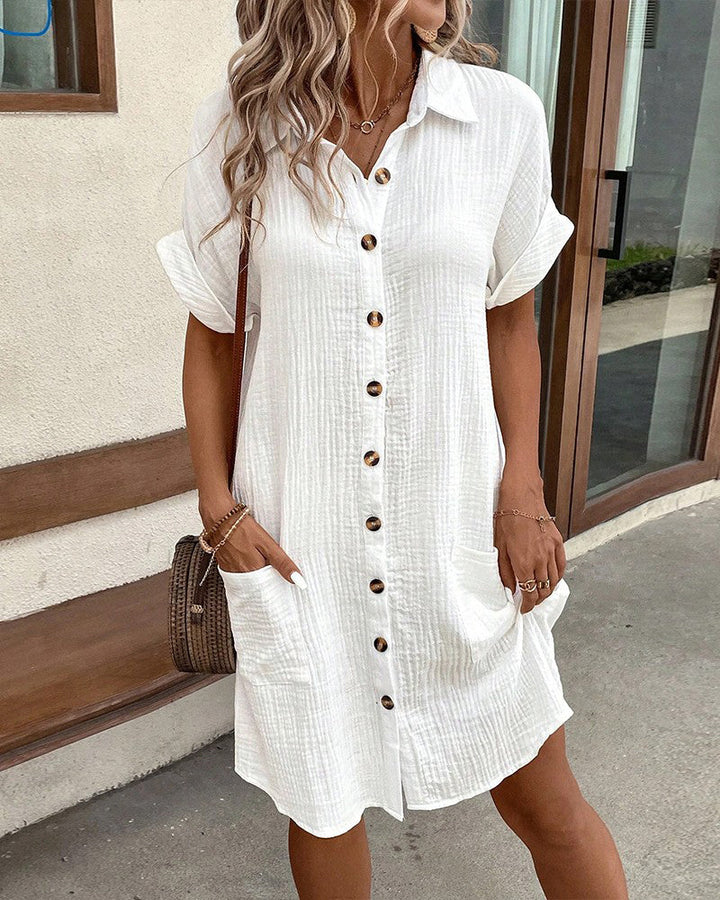 Melina™ | Effortless Button-Down Shirt Dress - Elle Melbourne