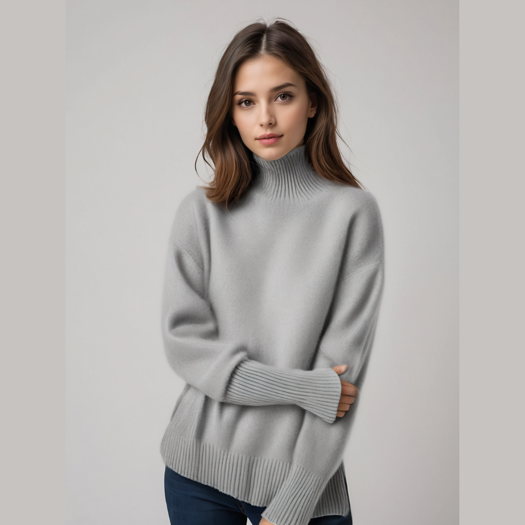 Sarah | Stylish Oversized Turtleneck Sweater - Elle Melbourne