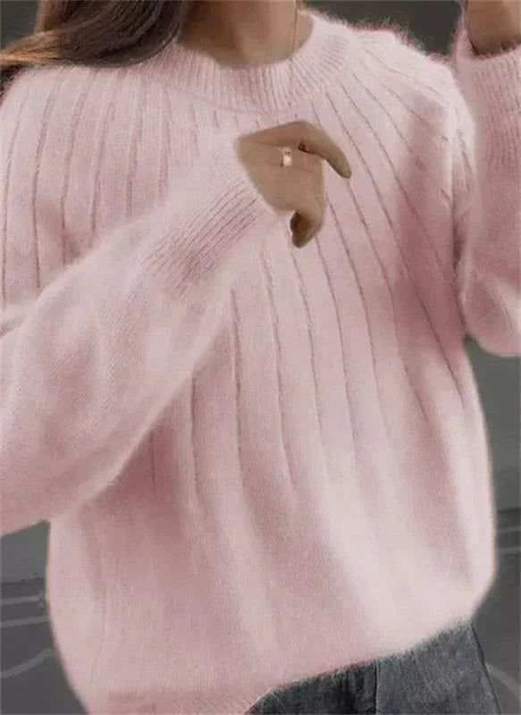Caitlin™ | Stylish Ribbed Knit Sweater - Elle Melbourne