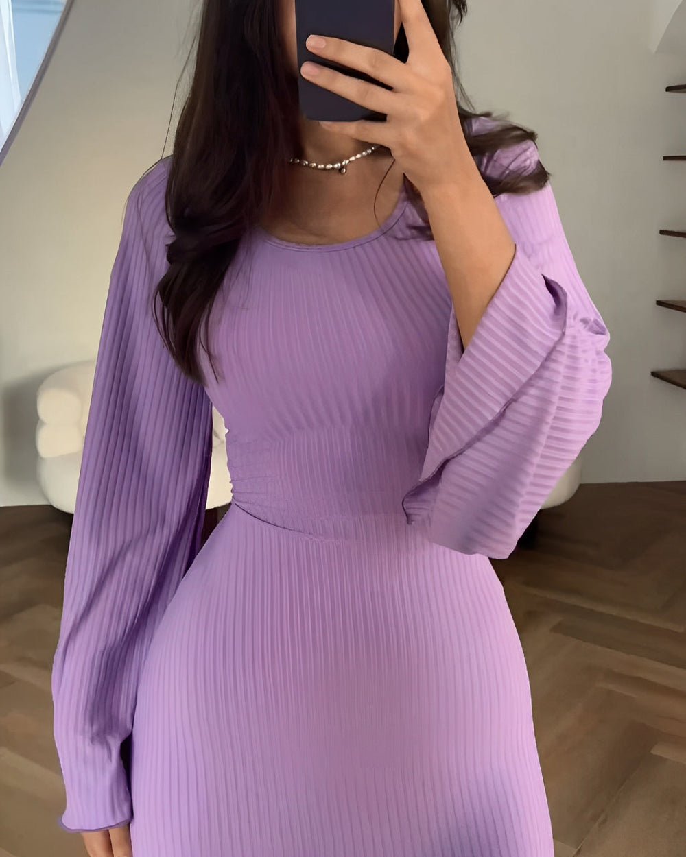 Ellie | Stylish Ribbed Long Sleeve Dress - Elle Melbourne