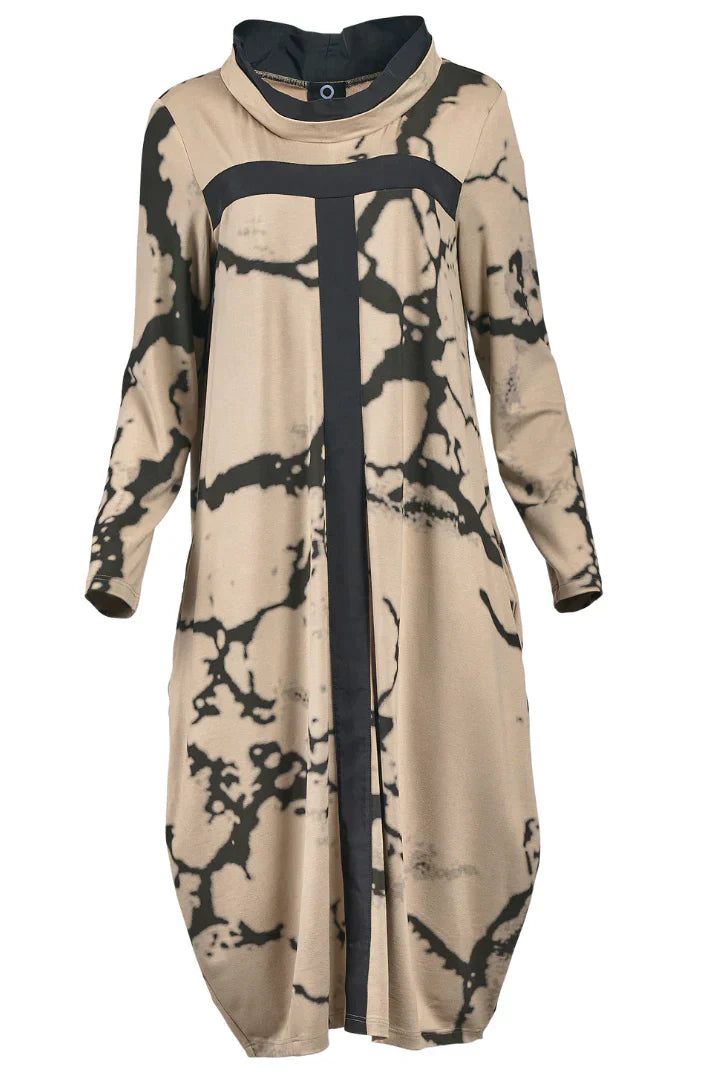 Naomi | Stylish Abstract Print Midi Dress - Elle Melbourne