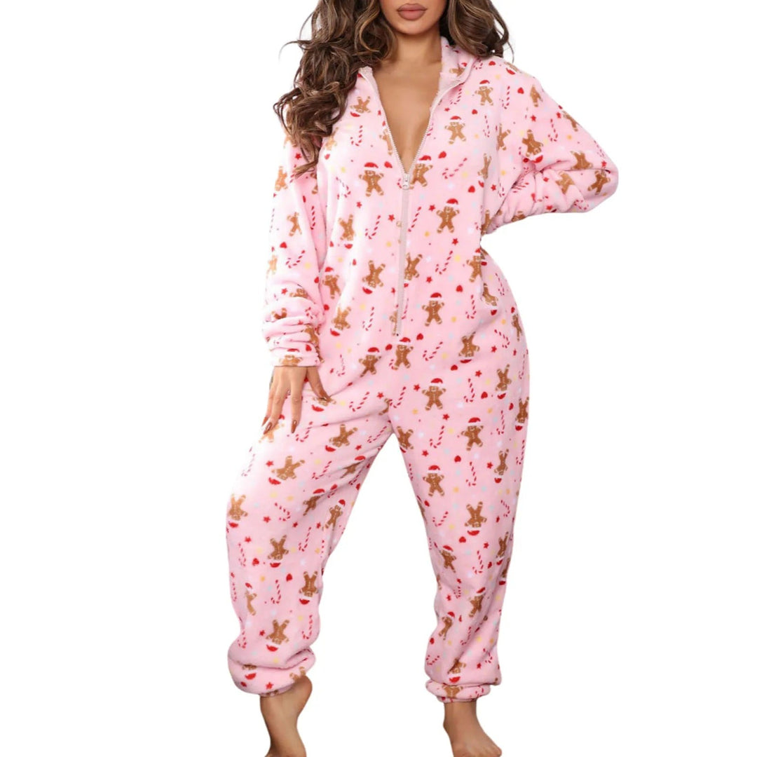 Jamie | Stylish Star Print Fleece Jumpsuit - Elle Melbourne