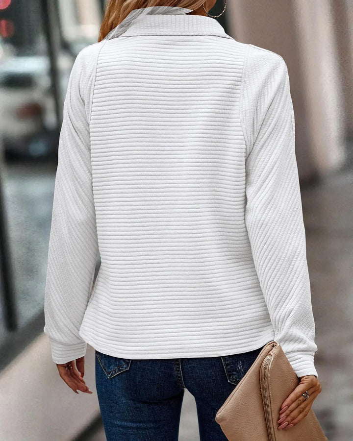 Amy™ | Zip-Up Ribbed Sweatshirt - Elle Melbourne