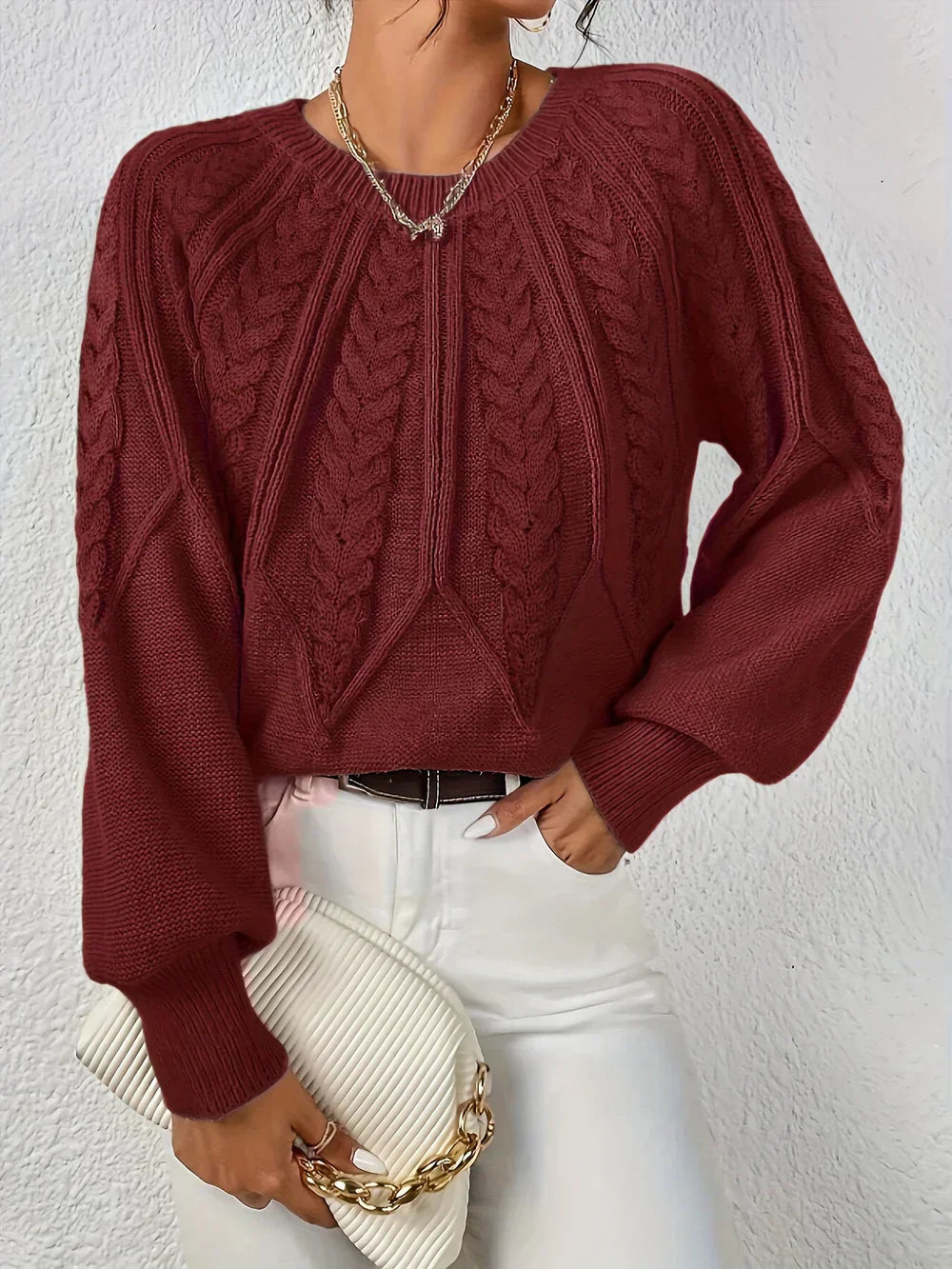 Alyssa™ | Cable-Knit Sweater - Elle Melbourne