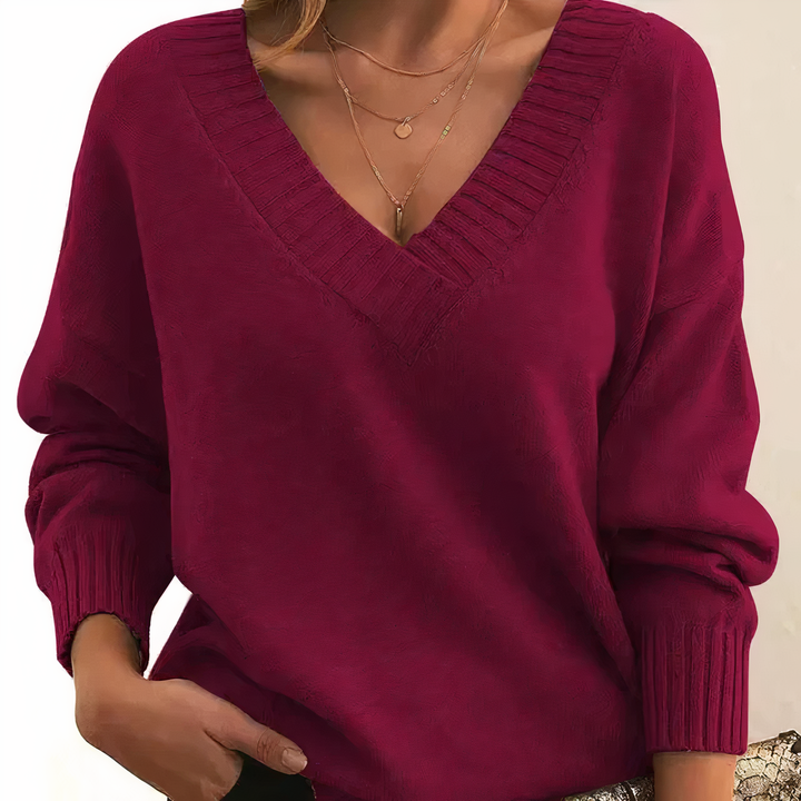 Beatrice | Stylish V-Neck Sweater - Elle Melbourne