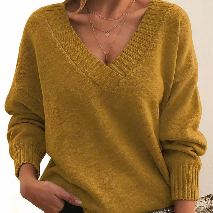 Beatrice | Stylish V-Neck Sweater - Elle Melbourne