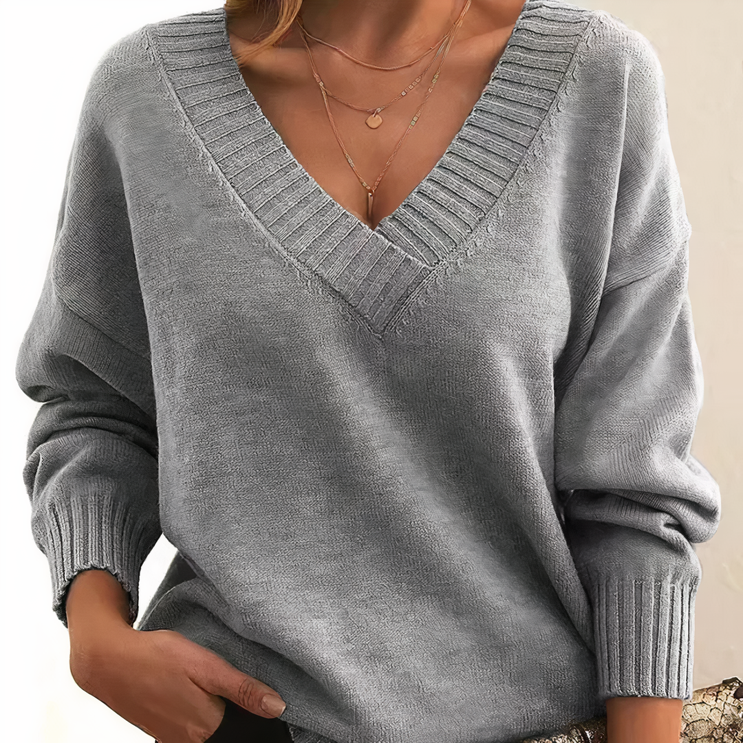 Beatrice | Stylish V-Neck Sweater - Elle Melbourne