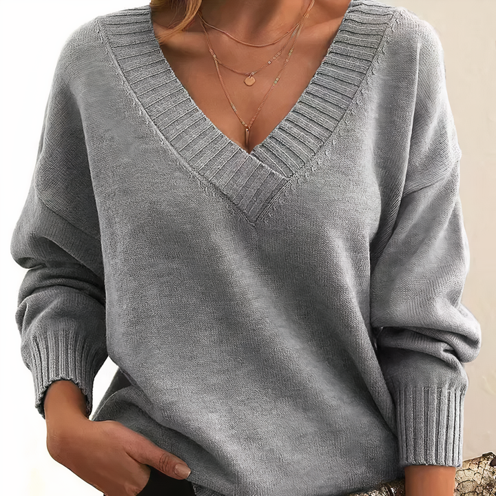 Beatrice | Stylish V-Neck Sweater - Elle Melbourne