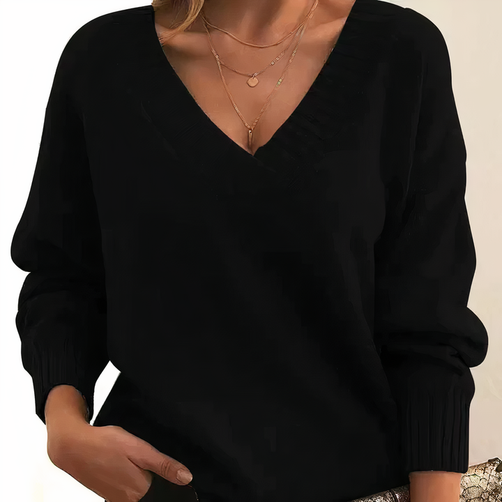 Beatrice | Stylish V-Neck Sweater - Elle Melbourne