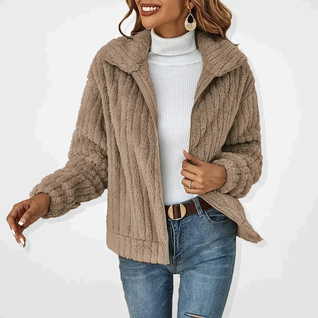 Eleonora™ | Zip Closure Plush Cardigan - Elle Melbourne