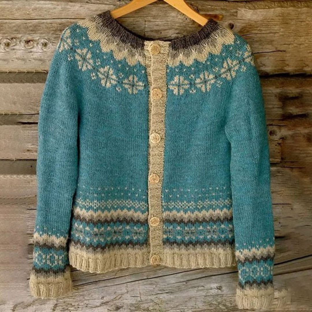 Sophie™ | Cozy Button-Up Fair Isle Cardigan - Elle Melbourne