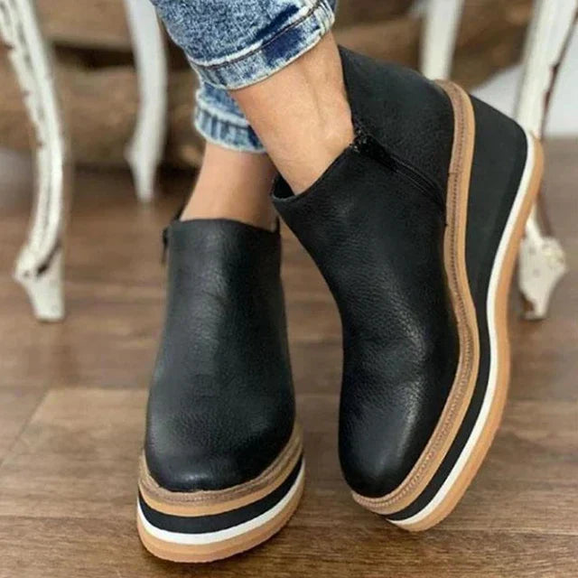 Emilia™ | Stylish Wedge Ankle Boots - Elle Melbourne