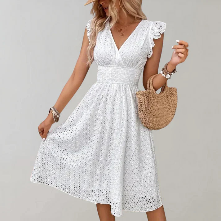 Brianna | Stylish Flutter Sleeve Dress - Elle Melbourne