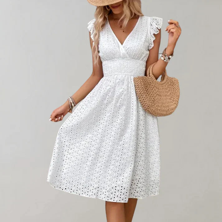 Brianna | Stylish Flutter Sleeve Dress - Elle Melbourne