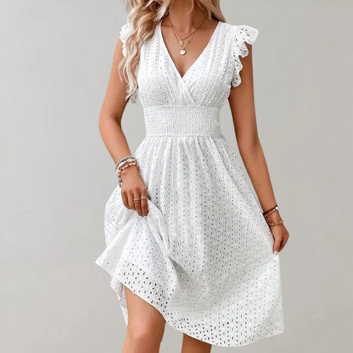 Brianna | Stylish Flutter Sleeve Dress - Elle Melbourne