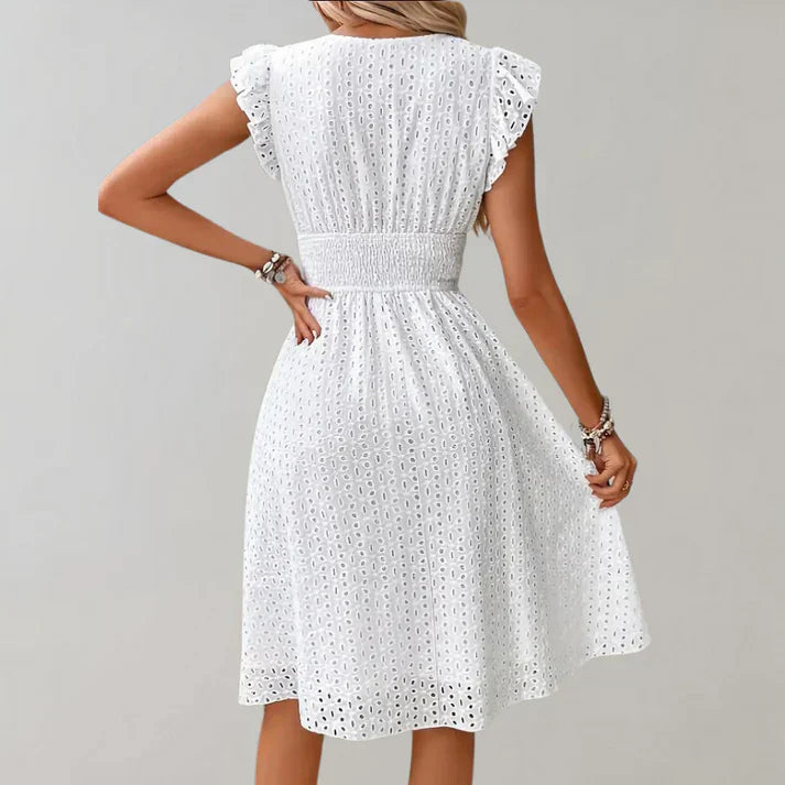 Brianna | Stylish Flutter Sleeve Dress - Elle Melbourne