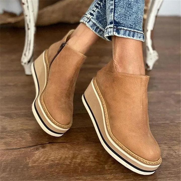 Emilia™ | Stylish Wedge Ankle Boots - Elle Melbourne