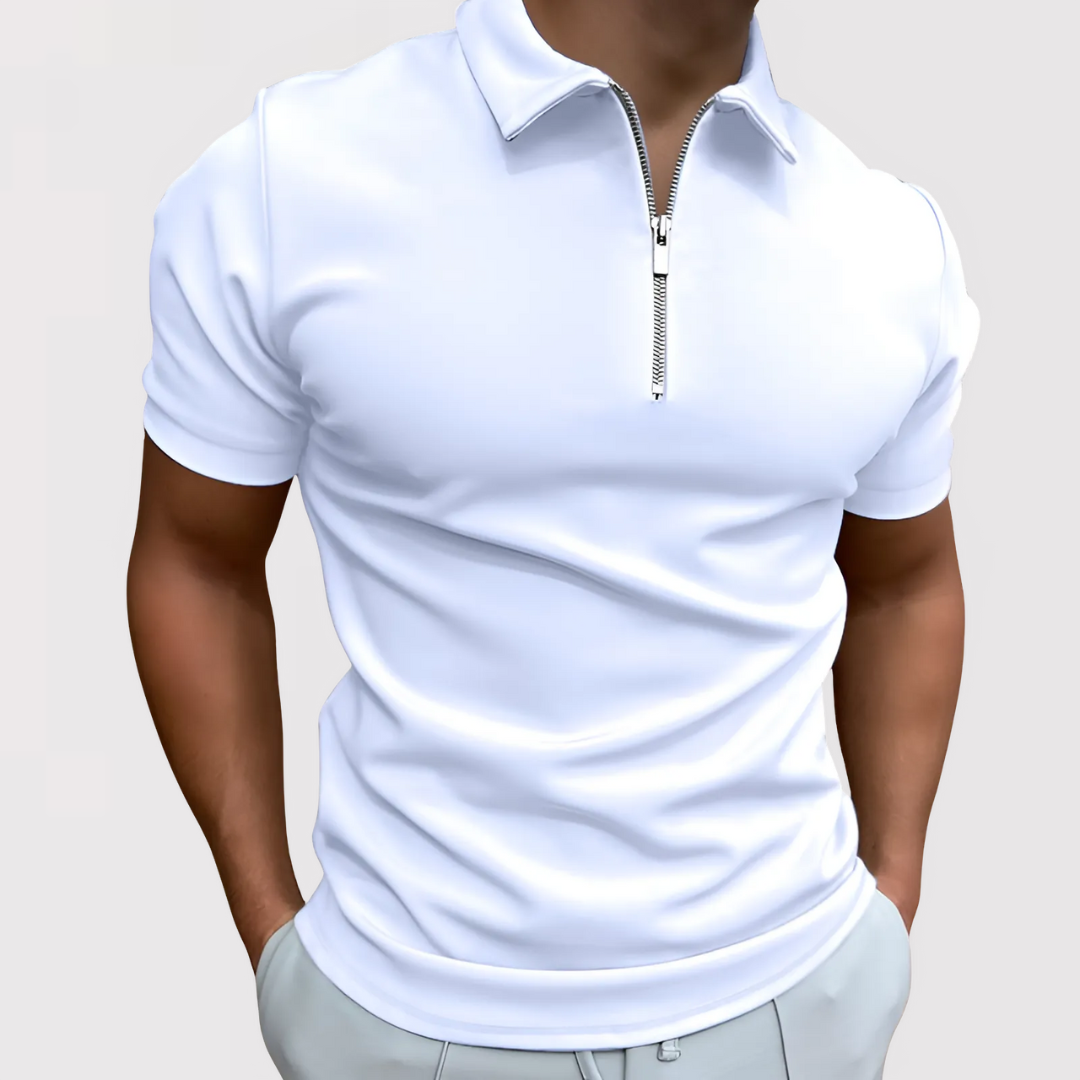 Antoine | Stylish Zip-Front Polo Shirt - Elle Melbourne