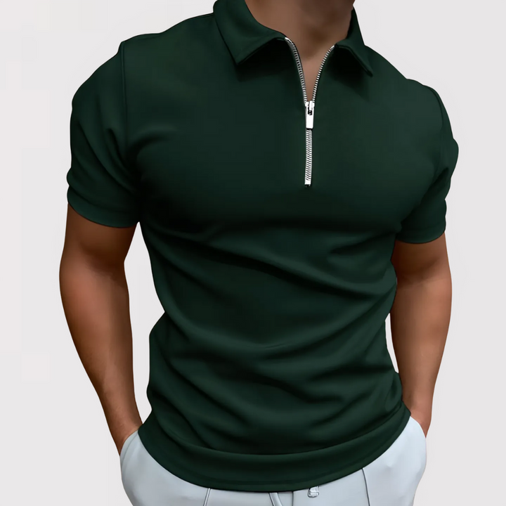 Antoine | Stylish Zip-Front Polo Shirt - Elle Melbourne