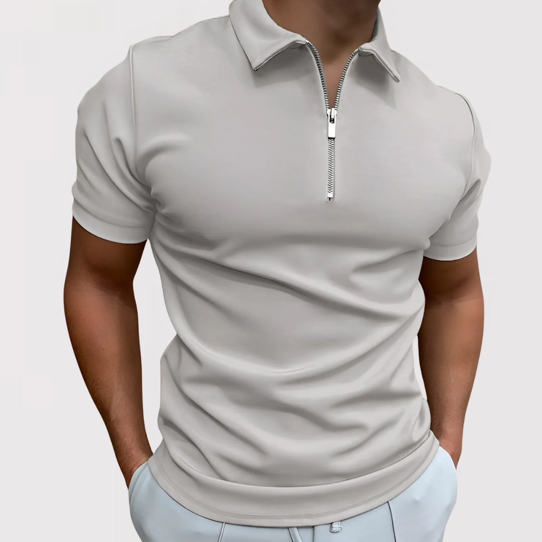 Antoine | Stylish Zip-Front Polo Shirt - Elle Melbourne