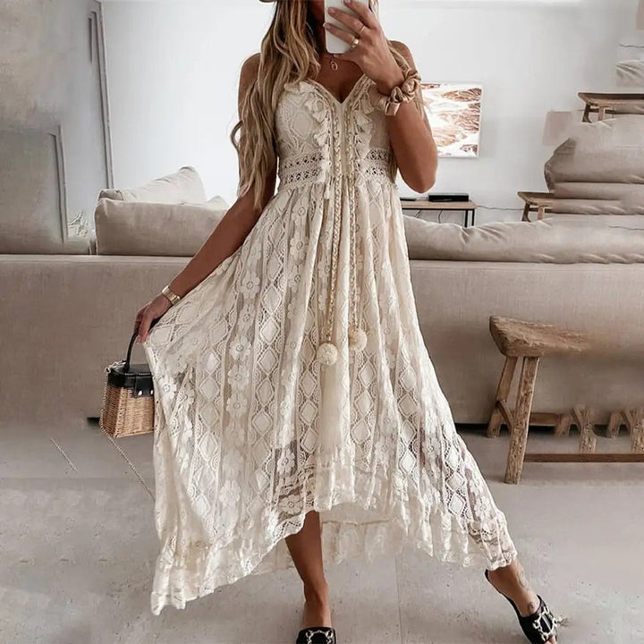 Stine | Stylish Lace Maxi Dress - Elle Melbourne