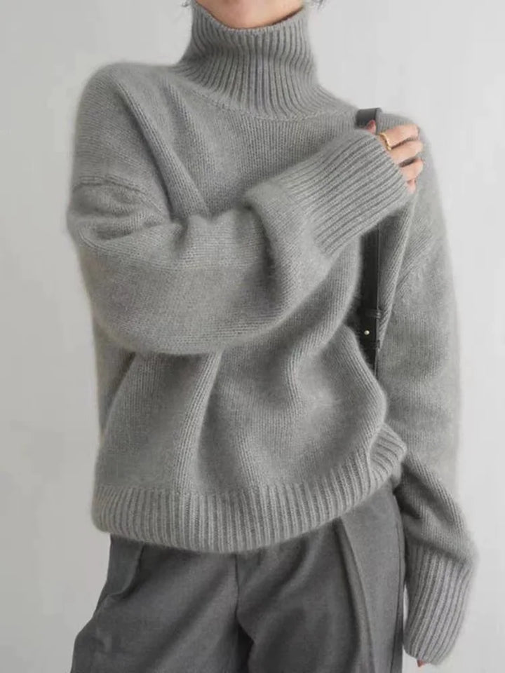 Sarah | Stylish Oversized Turtleneck Sweater - Elle Melbourne